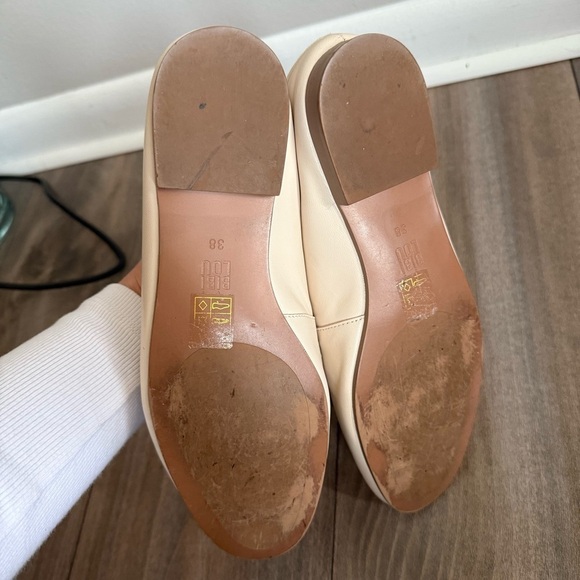 Anthropologie bibi Lou genuine leather loafer cream gold size 38 - Picture 3 of 6